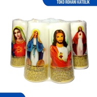 LILIN CATHOLIC PRAYER CANDLE 12 CM PICTURED PRAYER CANDLE/