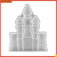 soulmate|  Glue Mold for Castle Designs 3d Castle Mold Castle Candle Silicone Mold Non-stick Reusable Soap Mold with Easy Unique House Building Design No Deformation for Southeast