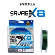 PROGA SAVAGE X8 BRAIDED LINE 150M/300M PE FISHING TALI PANCING SULAM BENANG MANCING KOLAM CASTING