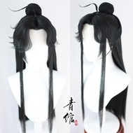 ผมปลอมสไตล์จีนโบราณ Tian Guan Ci Fu Cosplay Wig Hand Hooked Hairpiece Wind God Queen Lady Qingxuan C