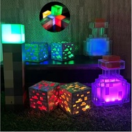 Minecraft Torch Creeper Diamond Axolotl Lamp MC Night Light Present Model