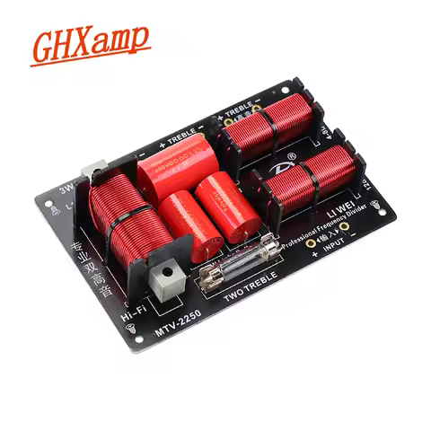ghxamp 400W Crossover Audio Dual Treble + Woofer Speaker Divider 3 Way KTV Tweeter 4-8Ohm 2800HZ 1pc