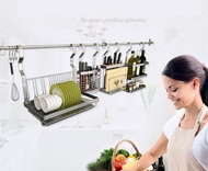 Stainless Steel Folding Hanging Dish Rack Draining Bowl Rack Plates Organizer Tableware Kitchen Stor