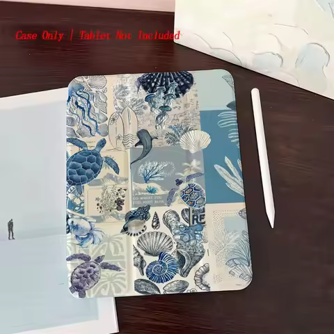 Vibrant Blue Seabed Design Tablet Case - Slim Fit Protector for Apple iPad 10.9/11/12.9 Inch