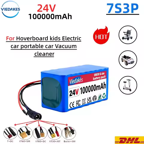 New 24V 100Ah 7S3P 18650 Li-ion Battery Pack 29.4V 100000mAh For Bicycle Moped / Lithium Ion Battery