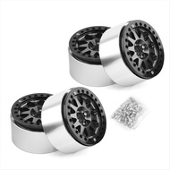 Stable performance- <br>2.2 Inch Beadlock Wheel Rims Heavy Duty Alloy for 1:10 RC Crawler SCX10 -4 4