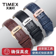 g2ydl2o 7/29Timex Timex สายนาฬิกาข้อมือ สายหนังวัวแท้ ตัวล็อกผีเสื้อ สําหรับผู้ชาย และผู้หญิง