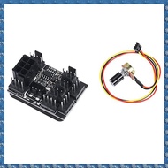 (FTQN) 3 Pin 4 Pin Fan Adapter PWM PC Chassis Cooling Fan Hub Governor 8 Way Splitter 12V Speed Cont