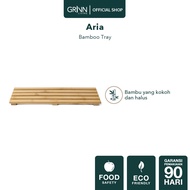 GRINN LIVING Aria Bamboo Tray / Tray Bamboo Coaster for Oil Bottles Soy Sauce/ Aesthetic Glass Jar/