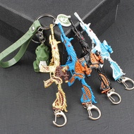 KY💕Eating Chicken Pendant Keychain Metal Model Guns Jesus Survival Peace Toy Minim416Five-Claw Golden Dragon Suit RDPT