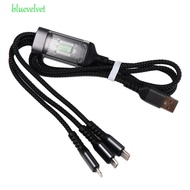 BLUEVELVET 3 in 1 Fast Charging Cable, 100W 5A 3-in-1 3 in 1 Charger Cable, Ultra-Fast Charging Mult