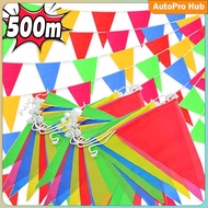100M Triangle Flag Banner Colour Triangle Flag  Nylon Triangle Flag for Wedding Birthday Party Decor