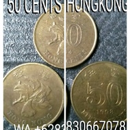 Uang Koin Coin 50 Cents Hongkong Tahun