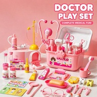 Doctor Toy Set Medical Dentist Tools Pretend Play Educational Kids Mainan Doktor Beg Backpack