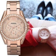 Fossil Women Rose Gold Stainless Steel Multifuntion Watch ES2811