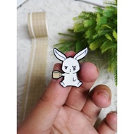 🌸 Cute Grumpy Rabbit Enamel Pin / Push Pin