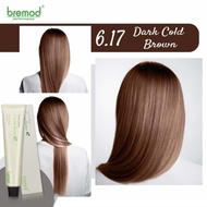 Premium Bremod 6.17 Dark Cold Brown Cocoa Butter Hair Color With Oxidizer Set