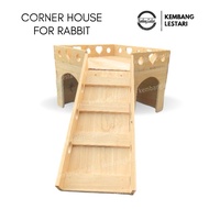 KAYU Binky Hour Rabbit Corner House | Dutch teak wood Hideout Rabbit House