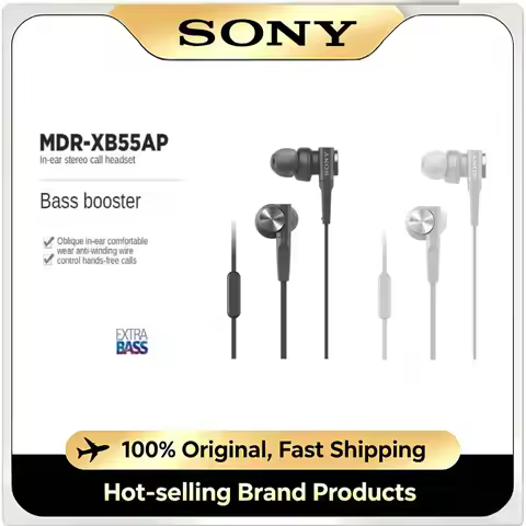 NEW SONY MDR-XB55AP Wired In-Ear earphone Headphones Extra Bass HiFi Stereo Earphones With Mic Inlin