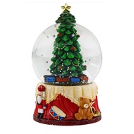 Christmas Snow Glass Ball Mini Christmas Tree Ball with Swirling Glitters Tabletop Clear Ball Orname