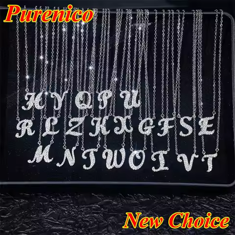 Classic 26 Letter Pendent Moissanite Necklace Original 925 Sterling Silver Jewelry Diamond Moissanit