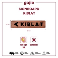 UNIQUE WOODEN KIBLAT SIGN BOARD | SIGNAGE WOOD PATTERN INCLUDES FULL TAPE 3m – Aesthetic & Elegant Q