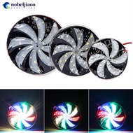 NOBELJIAOO 1PC Round Motorcycle Colorful LED Strobe Light Atmosphere Lamp Modified Windmill Lights W