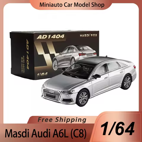New Product In Stock Masdi 1:64 Audi A6L C8 Version Alloy Miniature Diecast Model Audi Sports Car Mo
