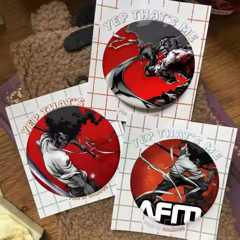 A-Afro S-Samurai Badge Tinplate Coin Brooch Clothing Backpack Accessories Lapel Pin