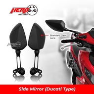 ۞DUCATI Type Side Mirror  For Nmax Aerox Pcx Click Adv Universal Wide No Grade Mirror Same As Nemo