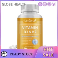 [120pcs] วิตามิน D3+K2 DEAL SUPPLEMENT Vitamin D3 K2 Softgel 2-1 Complex Vitamin D3 5000 IU & Vitami
