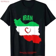 Bendera Peta Hati Iran Kebebasan Iran Persia Baju-T Bebas vintaj Bergaya Pakaian berjenama serbaguna