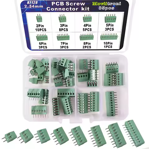 KF128 2.54mm PCB Screw Terminal Block Connector Kit For Wires 2P 3P 4P 5P 6P 7P 8P 9P 10P 12P 14P 16
