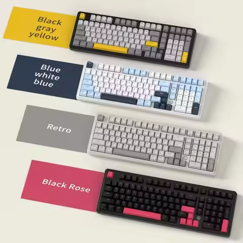 Heijue Ajazz Ak980 Wired Hot-Swappable Mechanical Keyboard Only, 98-Key Configuration-Gasket Structu