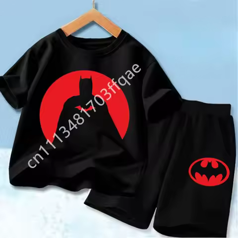Summer Short Sleeved Street Wear Girl T-shirt Shorts Casual Top 2026 New Classic Batman&Superman Pri