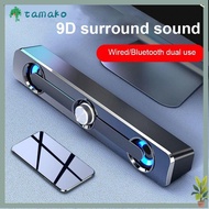 TAMAKO Bluetooth Speaker, 3.5mm Aux Stereo Sound USB Speaker, Professional Wireless/Wired Built-in S