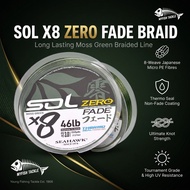Seahawk SOL Zero Fade 8X PE Braided Fishing Line 150yds Moss Green 18LB-54LB | Tali Pancing Braid 8 