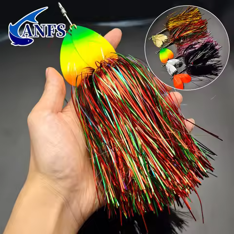 ANFS 1pc 45g/1.57OZ Musky Pike Spinner Bucktail-Heavy Metal Fishing Lure to Catch Big Fish