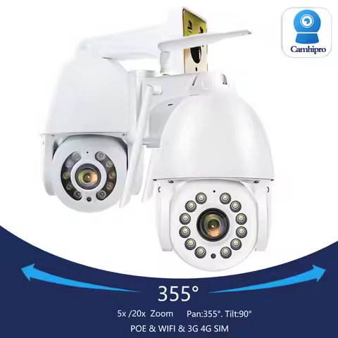 8MP 4K 3G 4G SIM Wireless Security Камера Wifi PTZ Dome 5X/20X Zoom POE Two Way Audio Humanoid Track