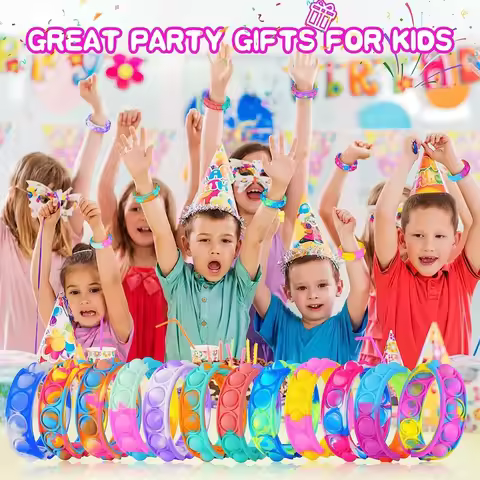 Fidget Toys Pop Bracelet Party Favors Bubble Bracelets Push Poping Sensory Stress Reliever Toys for 
