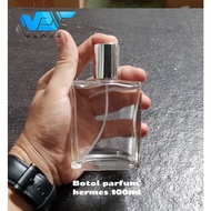 Hermes 100ml perfume bottle, silver box, press type