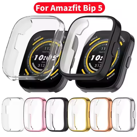 Soft Silicone Case For Amazfit Bip 5 Smart Watchband Screen Protector Bumper TPU Shell For Huami Ama