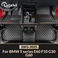 For BMW 5 series E60 F10 G30 G60 2003-2025 Custom Car Floor Mat Automobile Carpet Cover Interior Acc