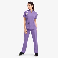 2025 Women Men Scrub Suit Set with cargo pants Doctor Nurse Uniform Elastic Wrinkle Resistant Breath