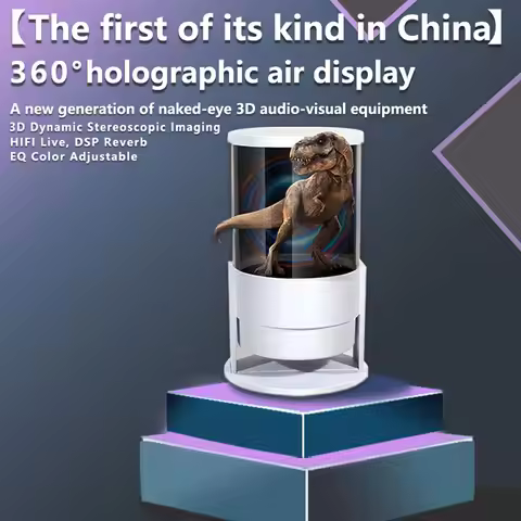 Holographic Projector Advertising Display 3D Hologram Fan 1608 LED Beads 3.94x12.2in Imaging for Bus