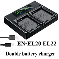 Dual Battery Charger For Nikon EN-EL22 Nikon 1 Coolpix A P950 P1000 J4 S2 HM-29