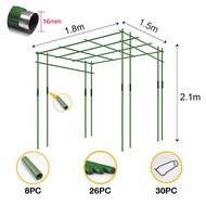 เสาไม้เลื้อย กระกางต้นไม้ ไม้ค้ำต้นไม้ DIY โครงปลูกผัก เหล็กเคลือบพลาส  สูง 210 ซม.. หนา16มม. ไม้ค้ำยันต้นไม้ ค้างต้นไม้ ค้างผัก ซุ้มไม้