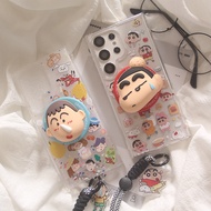 Ins Korean Style Three-Dimensional Cartoon Dumb Crayon Shin-Chan Suitable for Samsung s24 Phone Case