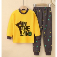 90-160cm Size Warm Cartoon Printing Cotton Pajamas Set for Teenage Kids Girl Boy Pyjamas Sleepwear S