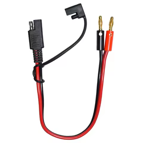 14AWG 30cm SAE to 4mm Bullet Banana Plugs Battery Charge Cable for Automobile and Solar Panel Charge